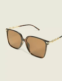 Tort Chain Square Sunglasses