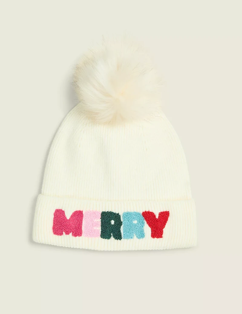 Merry Pom-Pom Beanie Hat