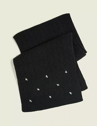 Rhinestone Knit Scarf