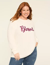 Blessed Soft-Textured Graphic Sweatshirt