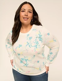 Printed Long-Sleeve Crew-Neck Sweatshirt