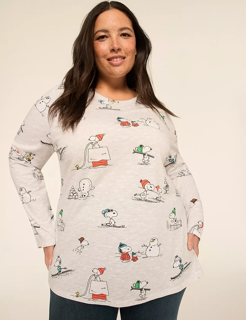 Snoopy Ski Long-Sleeve Graphic Tee