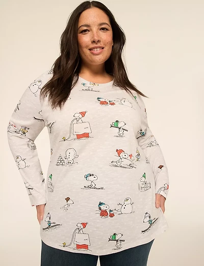 Snoopy Ski Long-Sleeve Graphic Tee