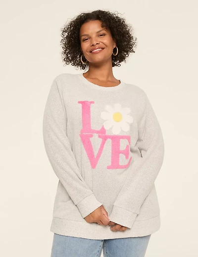 Soft-Textured Love Graphic Sweatshirt