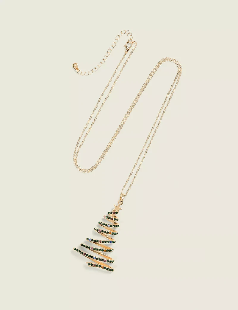 Holiday Whimsy Christmas Tree Pendant Necklace