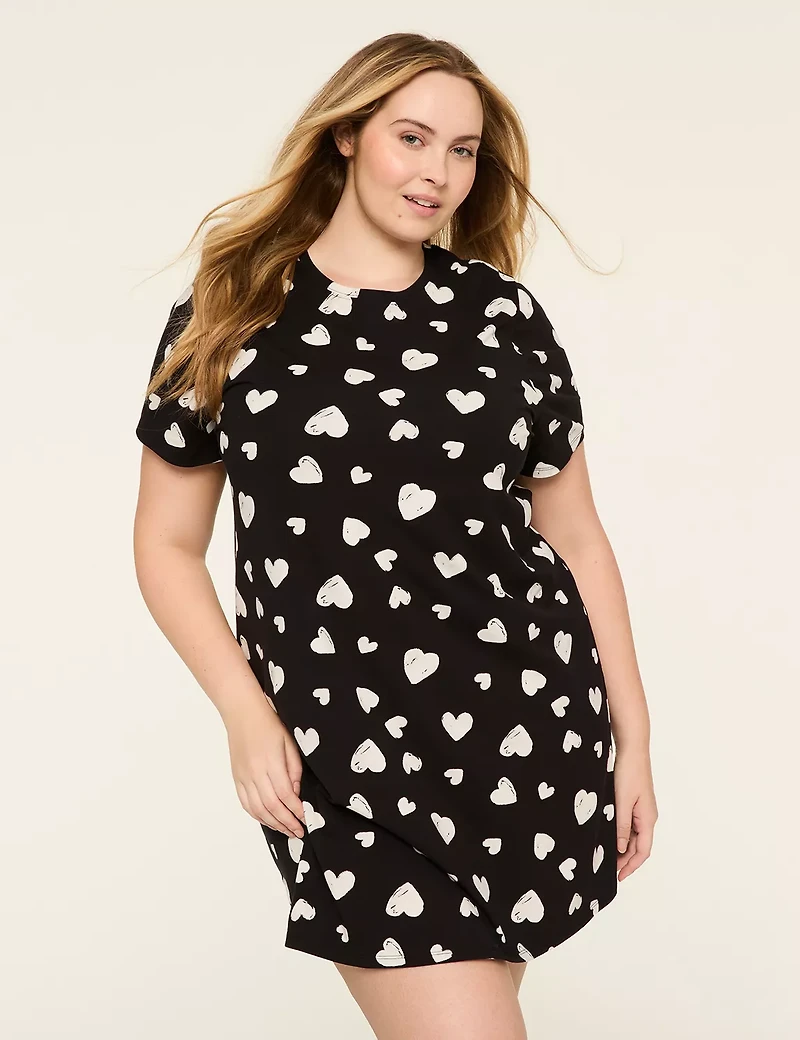Comfy Cotton Heart Print Sleepshirt