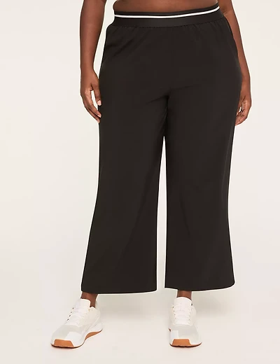 LIVI Stretch Woven Adjustable Bungee-Detail Wide Leg Pant