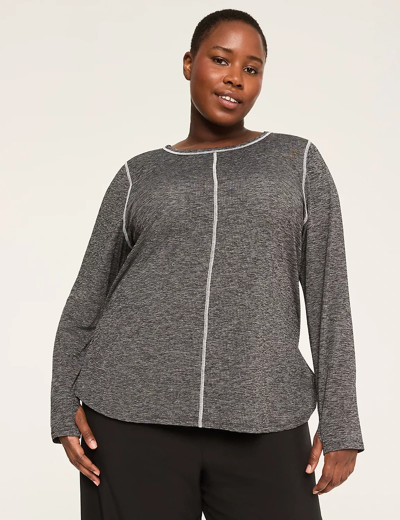 LIVI Wicking Perforated High-Low Hem Top