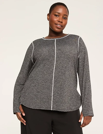 LIVI Wicking Perforated High-Low Hem Top