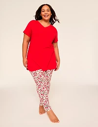 Comfy Cotton Short-Sleeve Pocket Tunic & Legging PJ Set