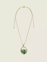 Green Abstract Circle Pendant Necklace