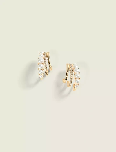 Triple Pearlized Earring