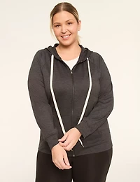 LIVI Soft Marl Zip-Front Hoodie
