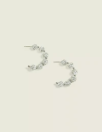 Silver Fireball Hoop Earrings