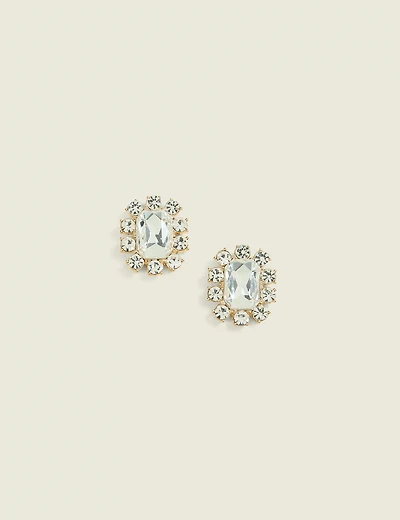 Gold Stone Starburst Stud Earrings