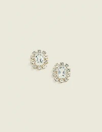 Gold Stone Starburst Stud Earrings