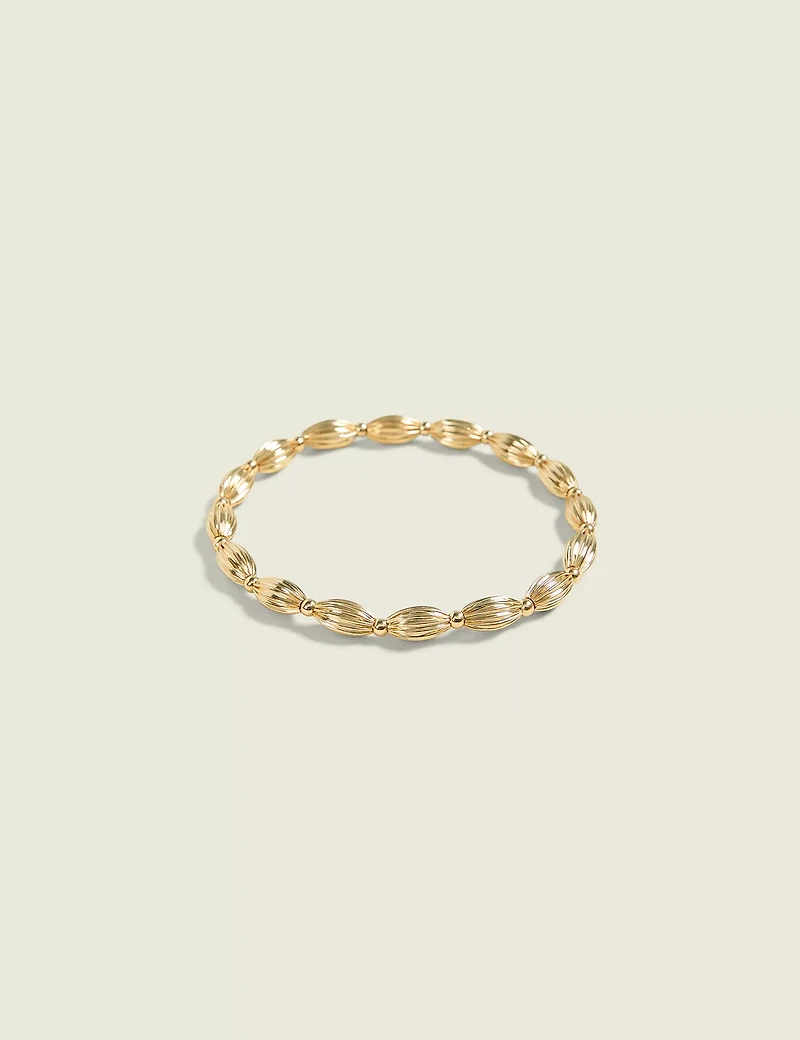 Mixed Texture Goldtone Stretch Bracelet