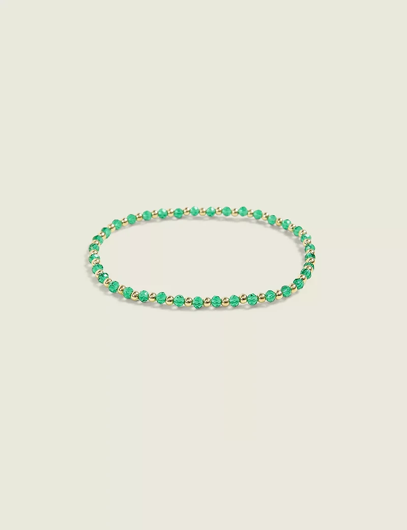 Green & Gold Stretch Bracelet