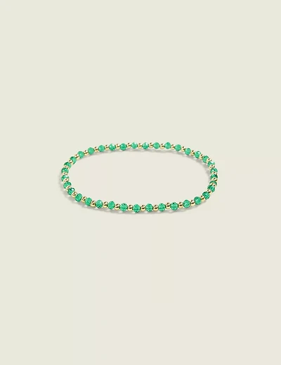Green & Gold Stretch Bracelet