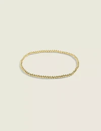 Goldtone Metal Bead-Detail Stretch Bracelet