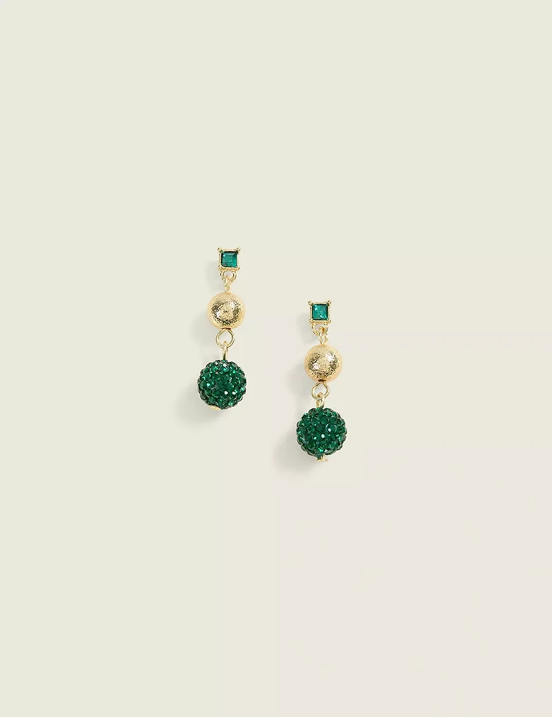 Green Fireball Drop Earrings