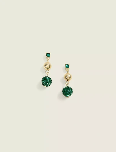 Green Fireball Drop Earrings