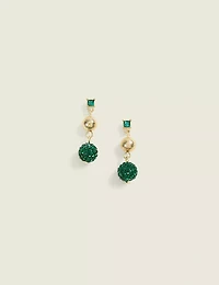 Green Fireball Drop Earrings