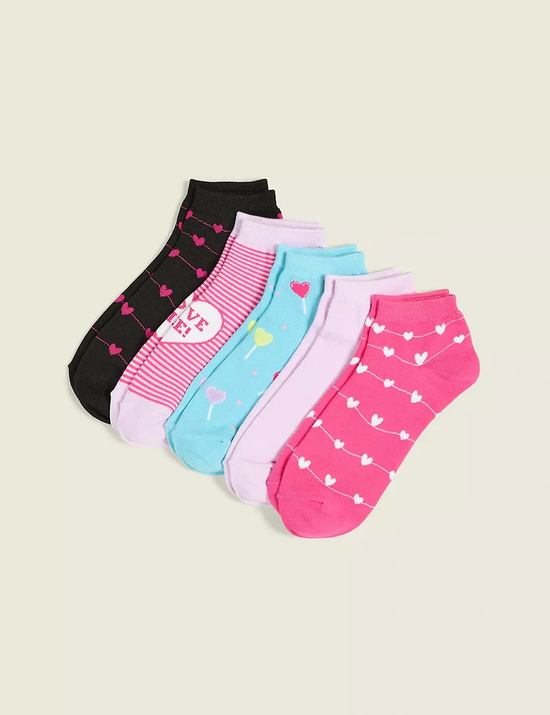 5-Pack Ankle Socks - Valentine Prints