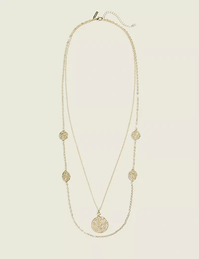 Goldtone Filigree Multi-Row Necklace
