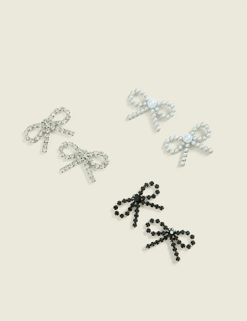 Christmas Bow 3 Pack Earrings