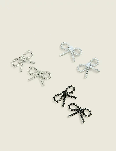 Christmas Bow 3 Pack Earrings