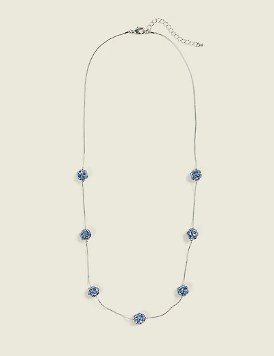 Blue Fireball Long Necklace