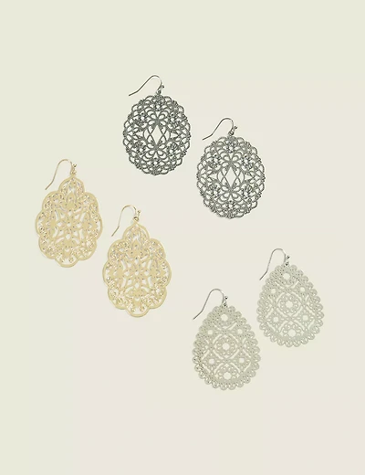 Mixed Metal Filigree Earring Pack