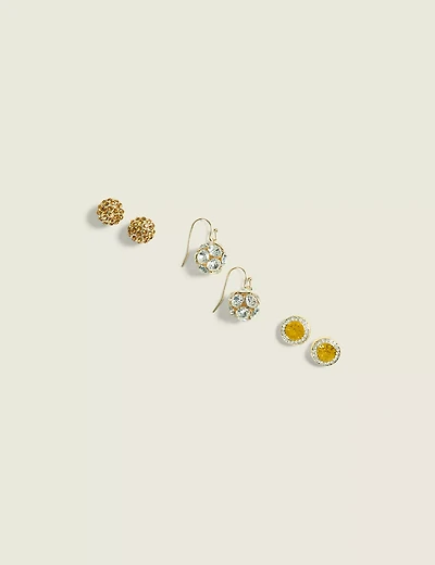 Neutral Pave 3-Pack Earring