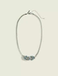 Blue & Silvertone Single-Row Necklace