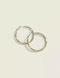 Mixed Metal Twisted Hoop Earring