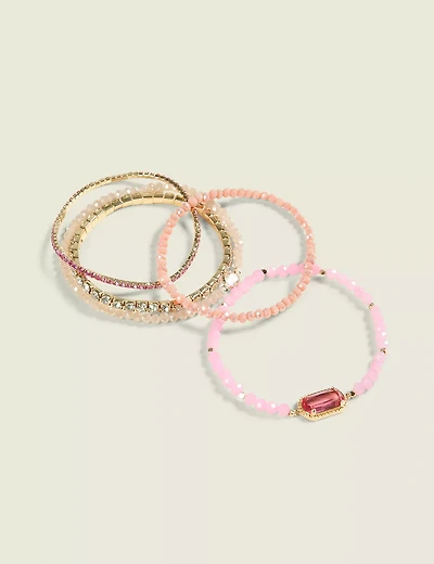Pink Stretch Bracelet Set