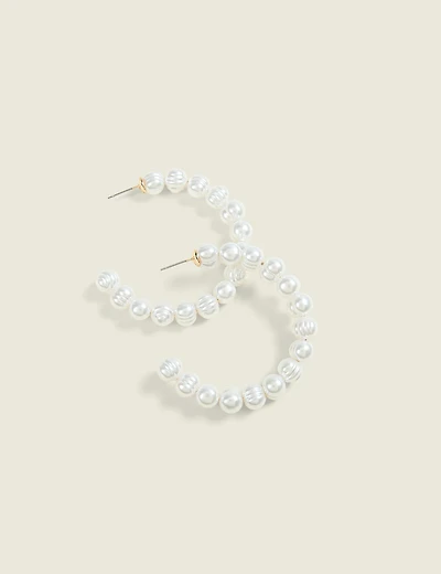 Pearlized Hoop Earrings