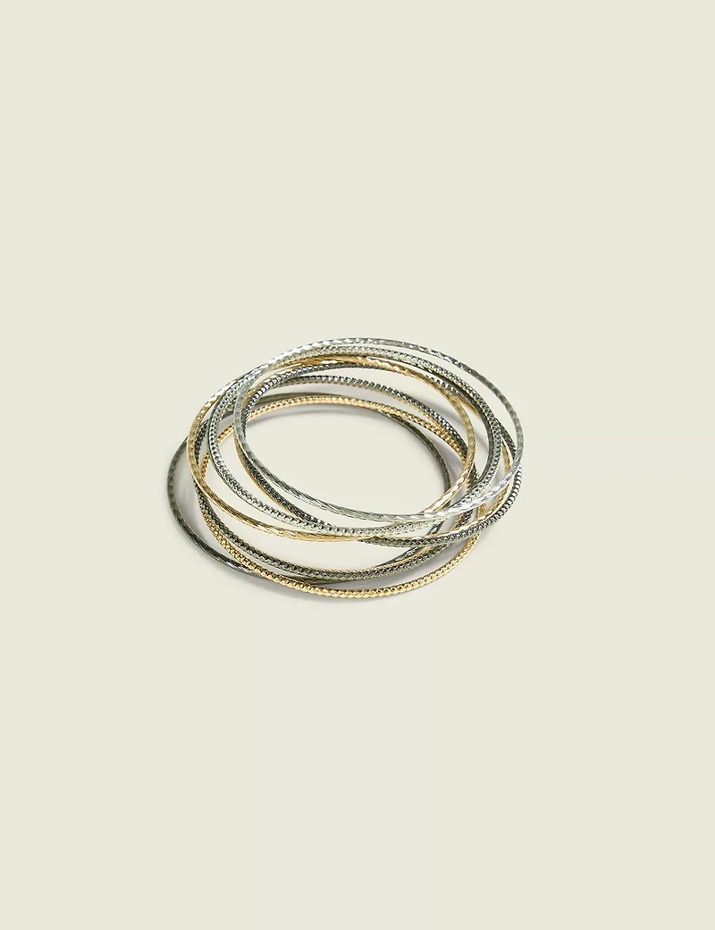 Mixed Metal Bangle Set