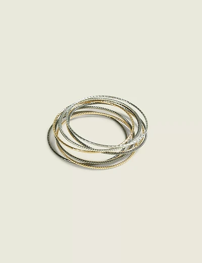 Mixed Metal Bangle Set