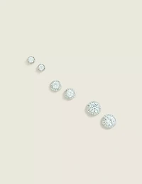Silver Graduated CZ Stud Pack