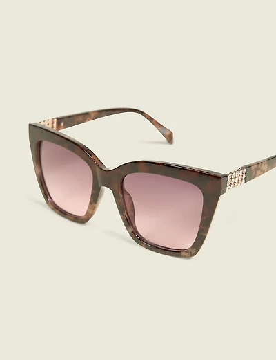 Tortoiseshell Ombre & Embellished Sunglasses