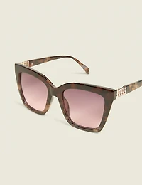 Tortoiseshell Ombre & Embellished Sunglasses
