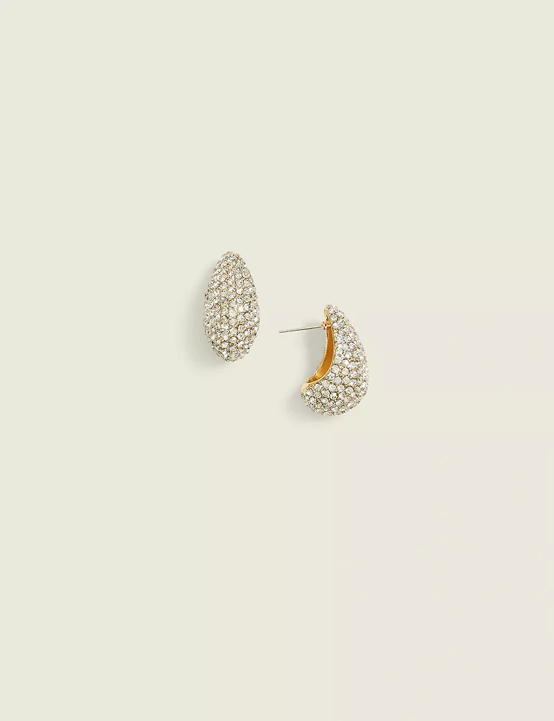 Pave & Gold Teardrop Earrings