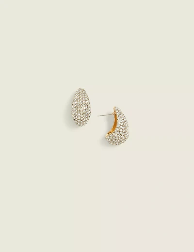 Pave & Gold Teardrop Earrings