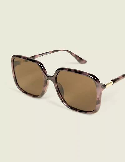 Pink Tort Square Sunglasses