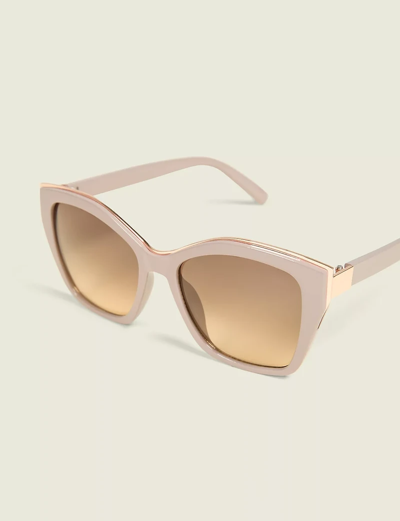Off-White & Goldtone-Accented Cateye Sunglasses