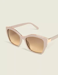 Off-White & Goldtone-Accented Cateye Sunglasses