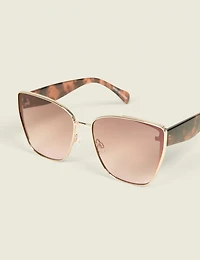 Gold Metal Frame Cateye Sunglasses