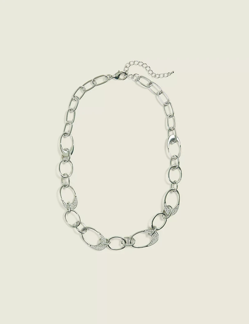 Pop Tab Pave Multi-Row Necklace